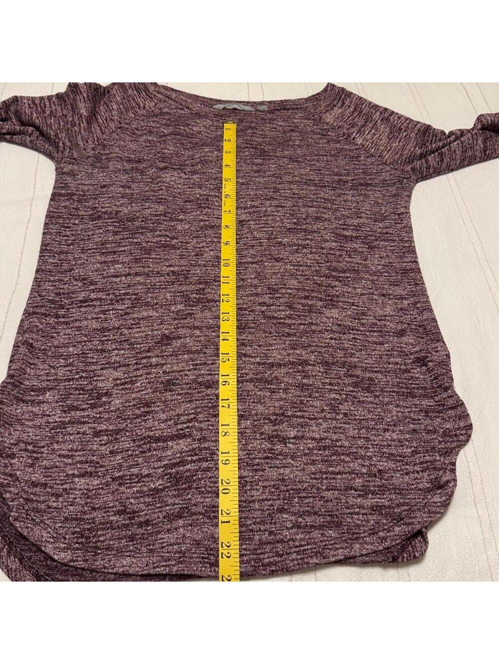 Athleta Threadlight Long Sleeve Top Burgundy Space Dye Scoop Neck Women's XS - Picture 5 of 7